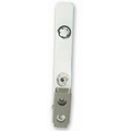 White Strap Badge Fastener w/ Metal Clip